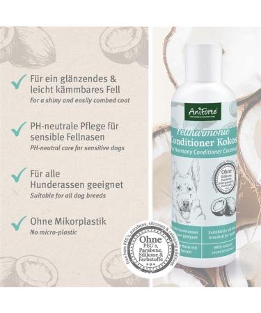 Aniforte Fellharmonie Conditioner for Dogs 200ml - Natural Coconut Oil & Aloe Vera Rinse for All Coat Types Perfume-Free International Shipping - Buy Online on SooperMarket.com