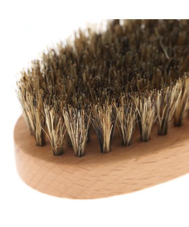 Premium Mini Beard Brush for Men - Wild Boar Oval Design | Facial Hair Cleaning & Grooming Tool (9x5x3 cm) - Buy Online on SooperMarket.com
