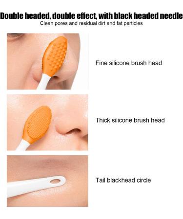 Silicone Nose & Lip Exfoliating Brush for Deep Cleaning and Blackhead Removal - Orange - Buy Online on SooperMarket.com