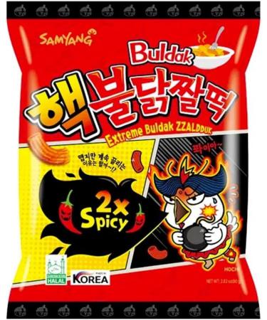 Samyang Extreme Buldak Zzaldduk 2X SPICY Topokki Tteokbokki Korean Crispy Snack 80g HALAL - Buy Online on SooperMarket.com