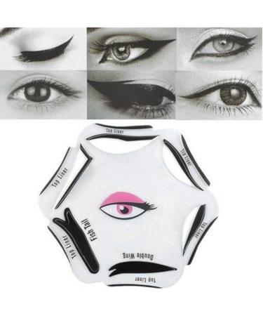Eyeliner Stencil 6 in 1 Eyeline Guide Template Cat Liner Makeup Tool for Eyes Beauty - Buy Online on SooperMarket.com
