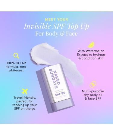Naked Sundays SPF50 Clear Glow Sun Stick - Unscented Universal & Clear - 19G | Best International Shipping - Buy Online on SooperMarket.com