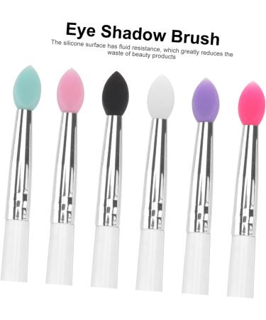 BELLIFFY 6pcs Eye Shadow Brush Makeup Eyeshadow Big Sequined Eyeshadow Brush Transparent Plastic Handle - Buy Online on SooperMarket.com