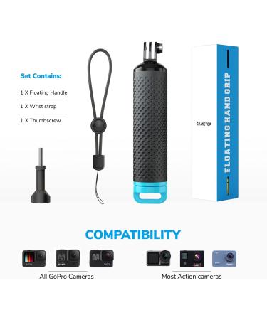 Sametop Floating Hand Grip for GoPro & Action Cameras - Waterproof Handle in Blue - Buy Online on SooperMarket.com