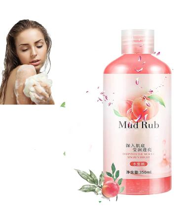 350ml Rubbing Mud for Skin - Mud Rubbing Artifact Mud Scrub Cream Rubbing Mud Gel Mud Rub Exfoliating Mud Run Scrub Cream Skin Cleansing Gel Mud Rub Gentle Exfoliation for Whole Body (Peach)