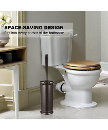 Toilet Bowl Brush Holder Set: 2 Pack Modern Deep Cleaning Bathroom Toilet Scrubber with Caddy for rv - Rim Decorative Accessories Cleaner Brushes for Toilet - Bronze A-bronze - Buy Online on SooperMarket.com