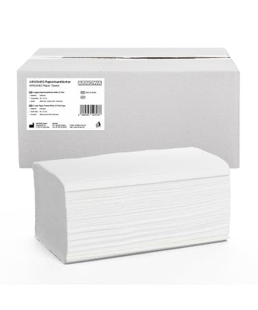 4 000 paper towels Arnomed towels made of paper in ZZ fold 2-layer hand-cloth paper in white 24x21cm towels recycled 20x200 soft paper towels for donors paper towels folding towels 2-layer white 1 cardboard