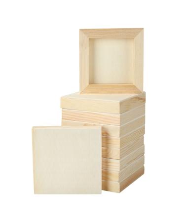 DAJAVE 10 Pack 4x4 Inch Wood Panels Unfinished Wood Canvas Panels Wooden Panel Boards for Painting Drawing Arts & Crafts(10x10cm)