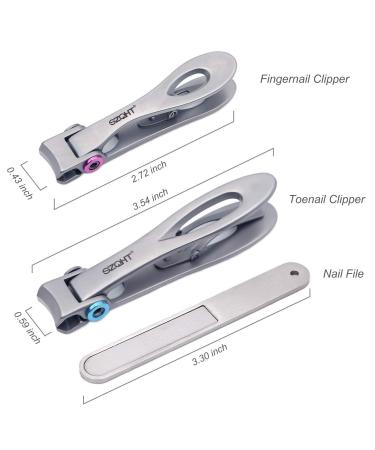 SZQHT Extra Wide Jaw Opening Nail Clippers for Thick Nails - Professional Ingrown Toenail & Fingernail Cutter - Manicure Pedicure Set for Men & Women - Buy Online on SooperMarket.com