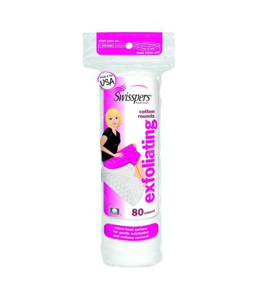 Swisspers Premium Exfoliating Cotton Rounds 80 ea (Pack of 5)