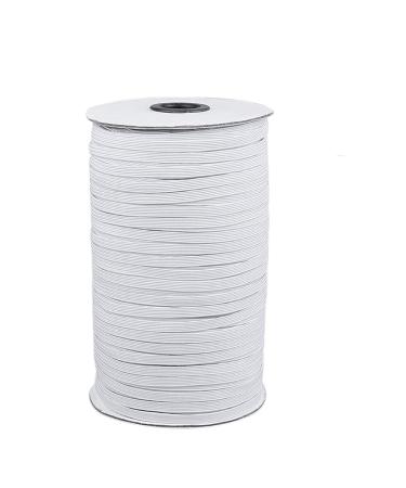 White Braided Elastic Band for Sewing  200 Yards 1/4 Inch Elastic Cord/Elastic Rope - Heavy Stretch Knit Braided Elastic Band for Sewing Crafts DIY Jewelry Making Bedspread Cuff 1/4(6mm) White
