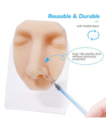 Soft Silicone Face Model with Stand for Professional Suture, Piercing, and Acupuncture Practice - Buy Online on SooperMarket.com