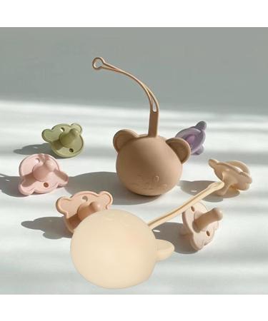 Silicone Pacifier Holder Case | Portable Pacifier Case with Strap | Keeps Pacifier Clean - Coffee Color - Buy Online on SooperMarket.com