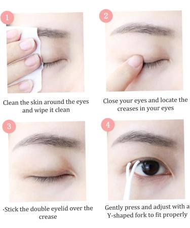 Eyelid Lifter Strips Kit Invisible Self-Adhesive Double Eyelid Tapes with Fork Rod Tweezer for Hooded Droopy Mono-eyelids 300 Pairs - Buy Online on SooperMarket.com