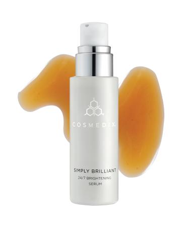 COSMEDIX Simply Brilliant 24/7 Brightening Serum Brightens the Look of Skin & Helps Prevent Discoloration Gently Exfoliates Dead Skin L-Lactic Acid & Antioxidants Cruelty & Gluten Free