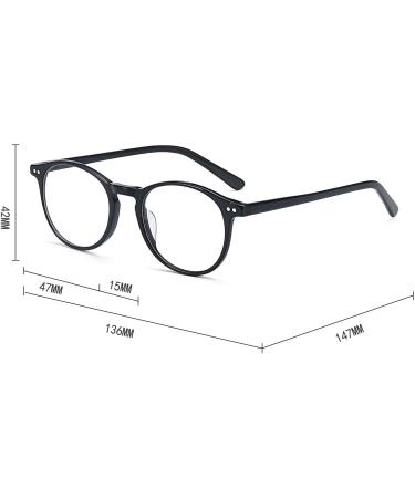 ZENOTTIC Vintage Round Glasses Frame - Retro Clear Lens Nerd Glasses for Men & Women - C3 Black - Stylish & Prescription-Free - Buy Online on SooperMarket.com