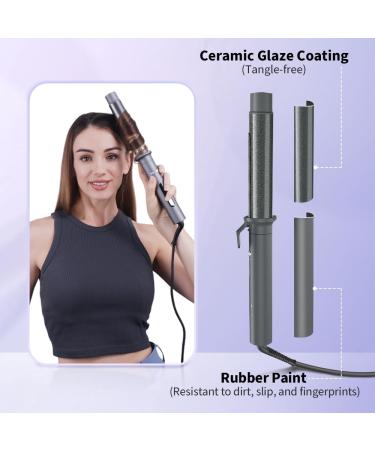 Faszin Hair Curler Newbie 1-Touch Automatic Curling Iron Wand | Professional 32mm Iron with LCD Display & 5 Heat Settings | 360 Rotating for Charming Curls in 12s - Buy Online on SooperMarket.com