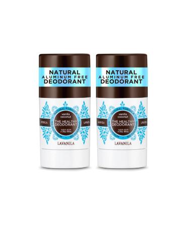 Lavanila Vanilla Coconut Aluminum-Free Mini Deodorant 2-Pack - The Healthy Deodorant for Men & Women Solid Stick (0.9 Ounce Each) Natural Vegan Vanilla Coconut 0.9 Ounce (Pack of 2)