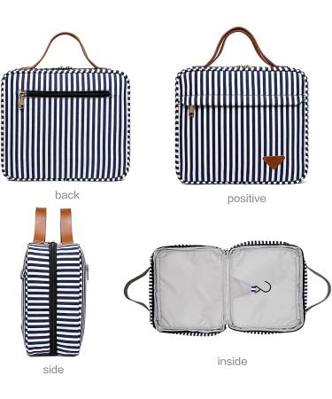 Hanging Hook Travel Toiletry Bag - Waterproof Cosmetic Bag for Women&Men with 4 Compartments - Navy Blue Makeup Bag for Storage & Daily Use - Buy Online on SooperMarket.com
