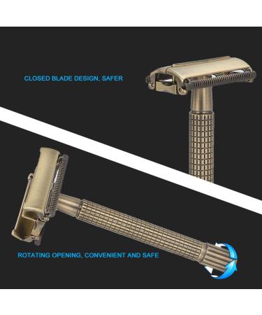 Slip-Resistant Manual Beard Shaver Safety Razor | Durable Gold Beard Cutter Tool for Men - Buy Online on SooperMarket.com