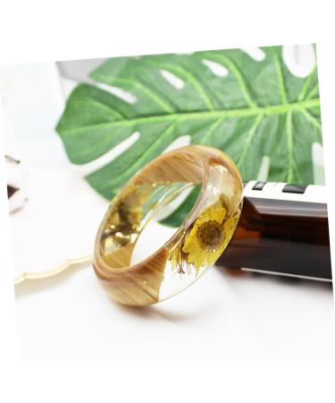TENDYCOCO 2 Pcs Flower Bracelet Gemstone Bracelets Wood Bracelet Hawaiian Bracelet Friendship Bracelets Resin Bangle Bracelet Clear Bracelet Bangle Clear Epoxy European and American Jewelry 6.4X2.3CMx2pcs As Shownx2pcs - Buy Online on SooperMarket.com