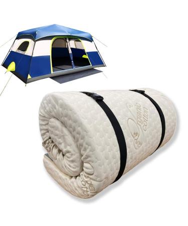 Foamma 3" x 28" x 75" Memory Foam Roll-Up Camping Mattress, CertiPUR-US Certified Foam, Quilted Soft Cover, Made in USA, Portable and Comfortable