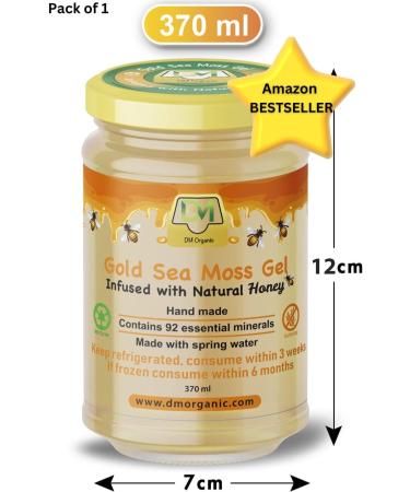 Sea Moss Gel x Raw Natural Honey 500ml / 370ml - St Lucian 'Gold' Wildcrafted Sea moss infused with Natural Honey | Hand made | UK MADE | Fresh to Order | Organic | Immune Support | Dr Sebi (370ml) - Buy Online on SooperMarket.com