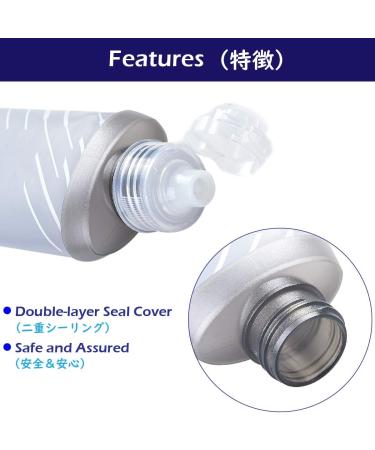 TRIWONDER Soft Flasks 170ml/5.75oz - Pack of 2 | Collapsible Water Bottles for Hydration Pack | Ideal for Running, Hiking, Cycling, Climbing | Grey TPU Folding Flask - Buy Online on SooperMarket.com