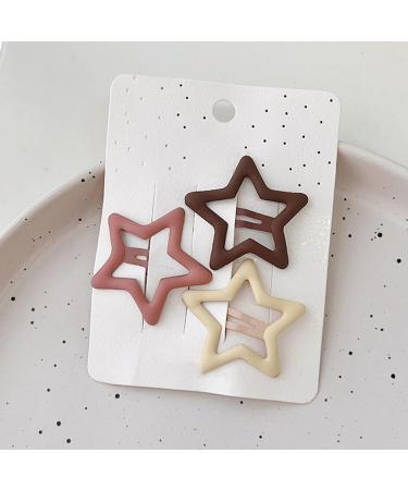 6pcs Multicolor Metal Snap Hair Clips - Matte Elegant Hair Barrettes for Anniversary & Casual Leisure | Star Design Hair Accessories - Buy Online on SooperMarket.com