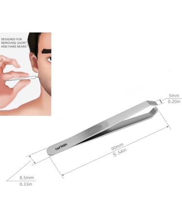 Wide Grip Slant Tweezers - German Stainless Steel - Hand-Filed Slanted Tips for Ultra-Precision - Tweezers for Eyebrows and Nose/Ear/Facial Hair - Professional Grade - Buy Online on SooperMarket.com