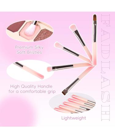 Travel Makeup Brush Set - 10 Mini Brushes with Case | Foundation Blending Eyeshadow & Blush | Perfect Makeup Gift (Pink - Buy Online on SooperMarket.com