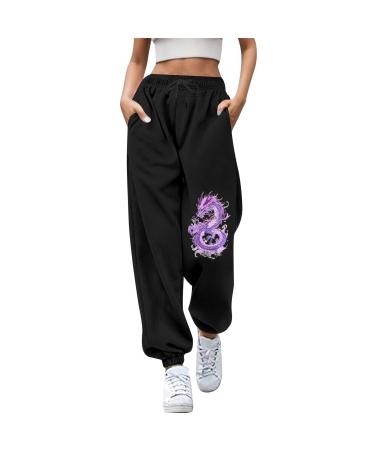 WILLBEST Sport Pants for Women Running Joggers Causal Exercise Cycling Sweatpants Ladies Cuffed Trouser Jogging Bottom Activewear 3XL 658-djufh-f-purple