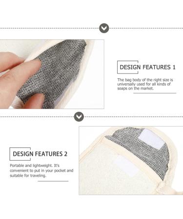 Lurrose Black Linen Soap Bag - Exfoliating Peeling Mesh for Shower & Facial Use | Eco-Friendly Foaming Soap Sac - Buy Online on SooperMarket.com