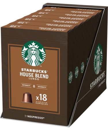 STARBUCKS House Blend by Nespresso Medium Roast Coffee Capsules 7 x 18 (126 Pods)
