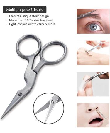 Fitdon Eyebrow Set: Stainless Steel Tweezers Scissors Brush & Razors | 6-Piece Grooming Kit for Perfect Eyebrows - Buy Online on SooperMarket.com