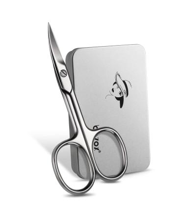Bezox nail scissors - professional toenail and fingernail scissors curved for hard or thick nails - toenail scissors with a sharp curved blade and polishing stainless steel surface