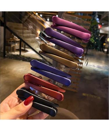 Sublaga Non-Slip Colorful Plastic Duckbill Hair Clips - 12 Pcs for Styling Women, Baby Kids, and Girls - 3.5 Inches (Frosted Color) - Buy Online on SooperMarket.com