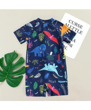 PythJooh Baby Boy Swimsuit - Zipper Rash Guard One Piece Beach Swimwear Shark Print Shorts - 0-5 Years - Navy Dinosaur - Buy Online on SooperMarket.com