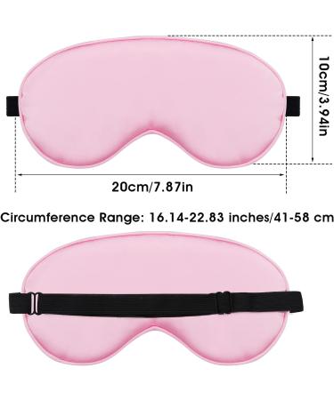 WLLHYF 3 Pcs Silk Sleep Mask Set - Soft Silk Eye Cover Blindfold with Elastic Strap - Night Blocking Out Light Eyeshade - Adjustable Travel Nap Sleep Eye Mask for Men and Women (Black Pink Blue) - Buy Online on SooperMarket.com