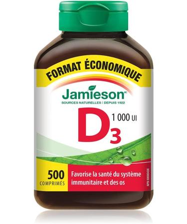 Jamieson No Fishy Aftertaste Extra Strength Omega-3 Mini (200 Count) + Vitamin D 1 000IU (500 Tablets) Omega-3 Mini + Vitamin D3 1 000 IU - Buy Online on SooperMarket.com
