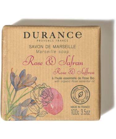 Durance Solid Marseille Soap With Organic Rose Essential Oil 100g Enriched With Olive Oil & Red Rice Extract Paraben-Free Solid Soap For All Skin Types - Buy Online on SooperMarket.com