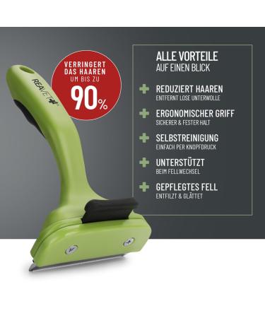 Reavet Unterwollkamm for Short-Haired Dogs & Cats | Medium Breeds | Self-Cleaning Undercoat Comb - Buy Online on SooperMarket.com
