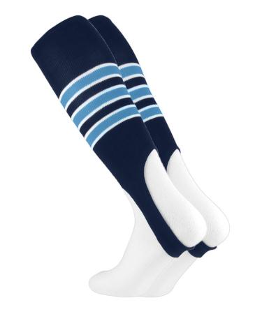 MadSportsStuff Baseball Stirrups Pattern B 3 Stripe Navy/Columbia Blue/White Medium