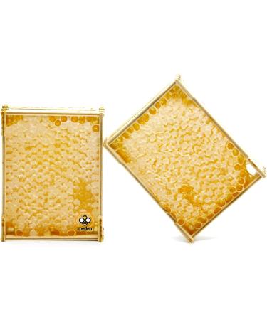 2 x 300g Honeycomb Of Wildflower In Wood Frame - Pure Raw Natural Honey Comb - Unpasteurised - Buy Online on SooperMarket.com