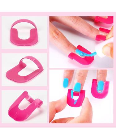 DHWEKU 26PC Nail Polish Template Kit - Reusable Nail Edge Skin Barrier 10 Sizes Nail Art Protection Accessories (Rose Red) - Essential Nail Art Tools for Perfect Manicures - Buy Online on SooperMarket.com