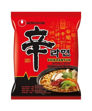 Nong Shim Shin Ramyun Instant Ramen Noodle Halal 120g (Pack of 20) Include Free SPIRITCROWD Chopsticks