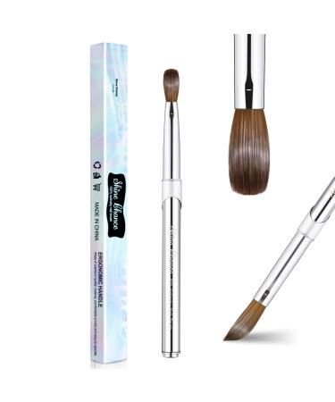 Shine Chance Acrylic Nail Art Brush Size 8  100% Pure Kolinsky Hair Oval Nail Brush for Acrylic Application  Professional Nail Extension Manicure Tool Striping Nail Drawing Pen for DIY Home Salon 8