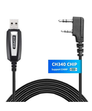 Baofeng USB Programming Cable CH340 Chip for GMRS Radio Two Way Radio - Black-CH340 - Buy Online on SooperMarket.com