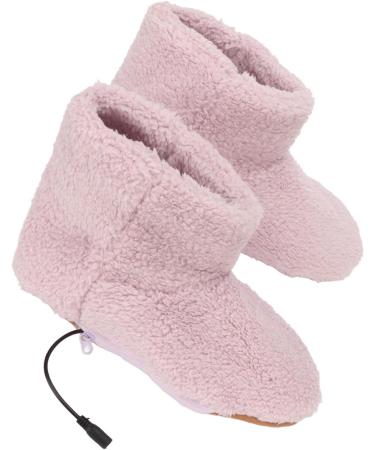 Comforting Heated Foot Warmer - USB Electric Plush Heat Shoes in Pink for Cozy Winter Relaxation - Buy Online on SooperMarket.com