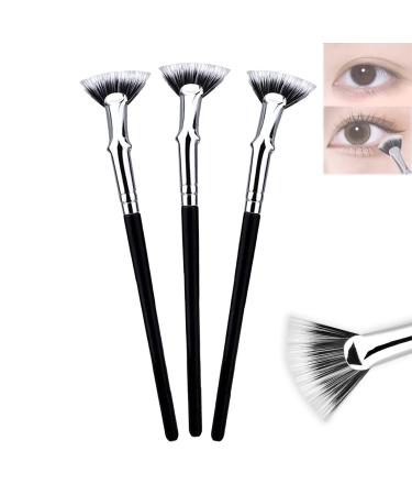 Anjoize, Anjouze Dolly Mascara Fan Brush, Dolly Mascara Fan Brush for Lashes, 120 Folded Fan-shaped Brush Anjoize Eyelash Brush for Beginners Separate and Lengthen Each Lash (Fan Brush-3pcs)